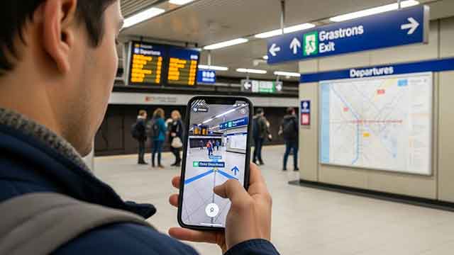 구글맵 실내 라이브 뷰(Live View)로 지하철역 길 찾기: AR 화살표 따라 복잡한 출구도 쉽게 이동