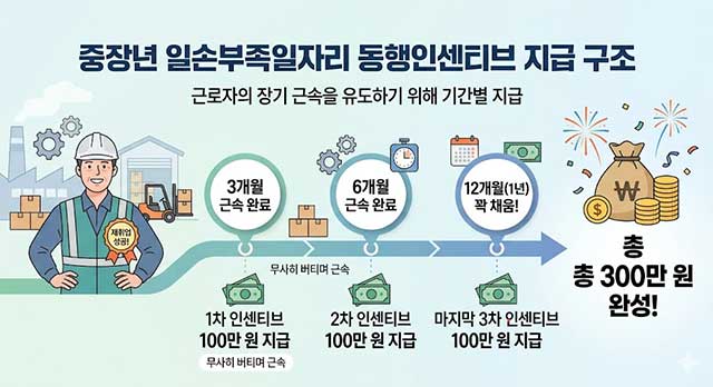 [2026년] 50대 이상 재취업 성공 비결! 중장년 일손부족일자리 동행인센티브 신청 자격 총정리